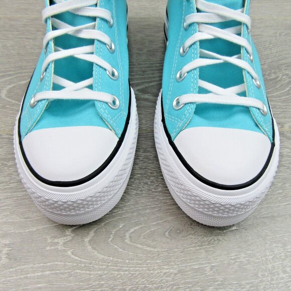Chuck Taylor All Star Lift Platform Canvas Women's Size 8 Cyan White NEW - Picture 5 of 14